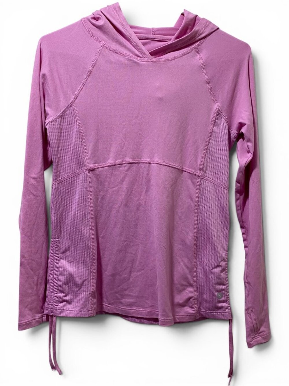 Layer 8 Girls Pink Hooded Athletic Top Activewear Long Sleeve Size M